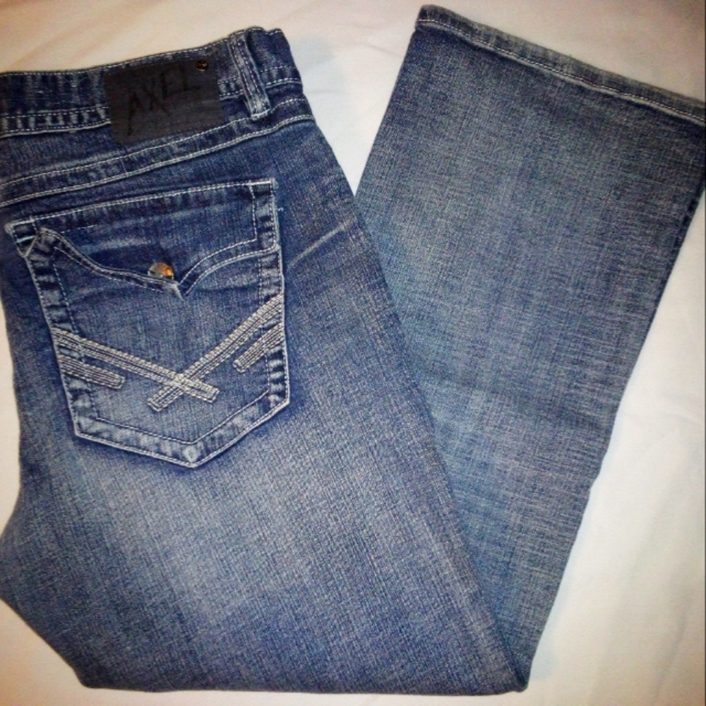 Axel Jeans mens 36×30 vintage boot Weston blue denim flap pockets